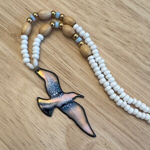 Bird Pendant Beaded Necklace